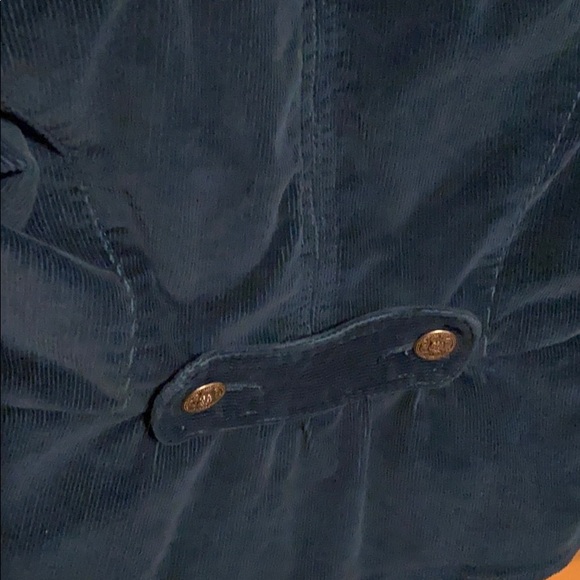 BEAUTIFUL TEAL CORDUROY JACKET W/RUFFLED SLEEVES - Picture 5 of 5